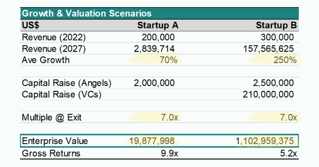 Angel Investor Valuation Scenarios